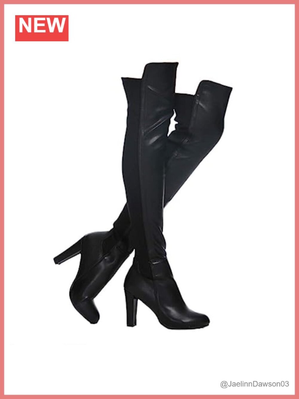 Women Faux Suede Chunky Heel Over The Knee Thigh High Stretch Boots